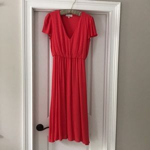 Nordstrom Blouson Midi Dress Coral
